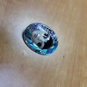 Abalone Shell Face Brooch